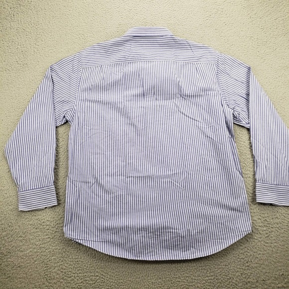 Banana Republic Shirt Mens XL 17-17 1/2 Purple Striped Button Up Long Sleeve - Picture 6 of 14